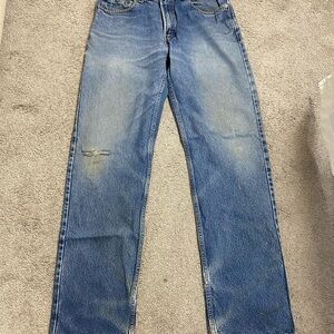 Levi's Men's 505 Distressed,straight leg 33x34 Light Blue